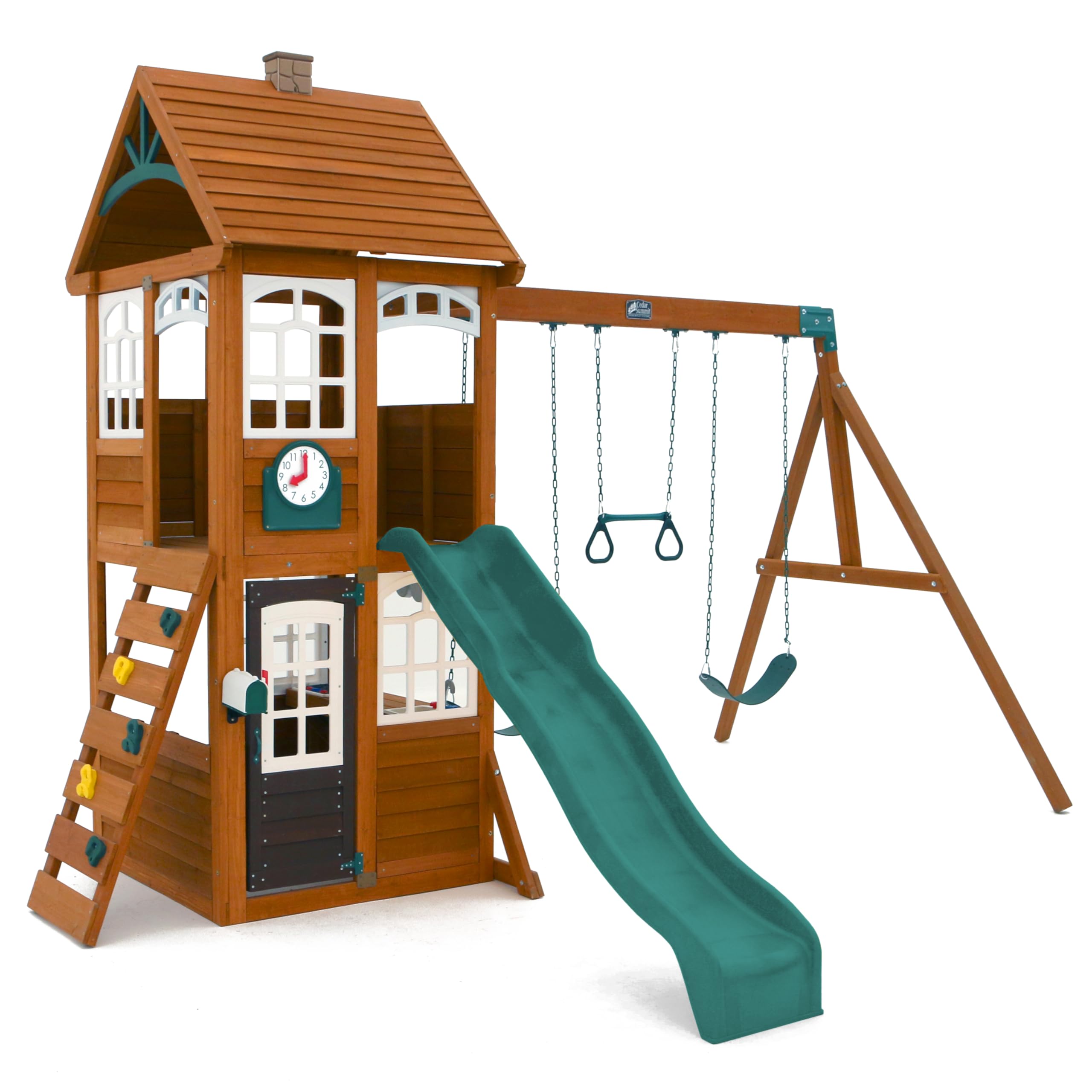 Amazon.com: KidKraft Kennedy Springs Wooden Outdoor Swing Set with